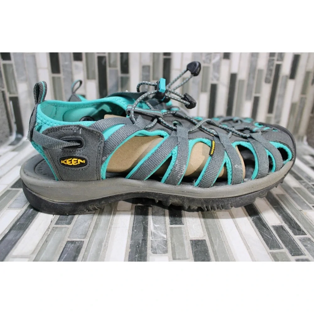 Keen Anatomic Footbed Sandals Gray Teal‎ Size 10 Anti-Odor